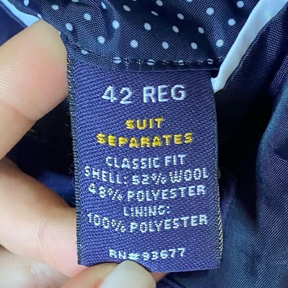 Stafford Dark Blue Blazer Size 42R - Picture 6 of 8